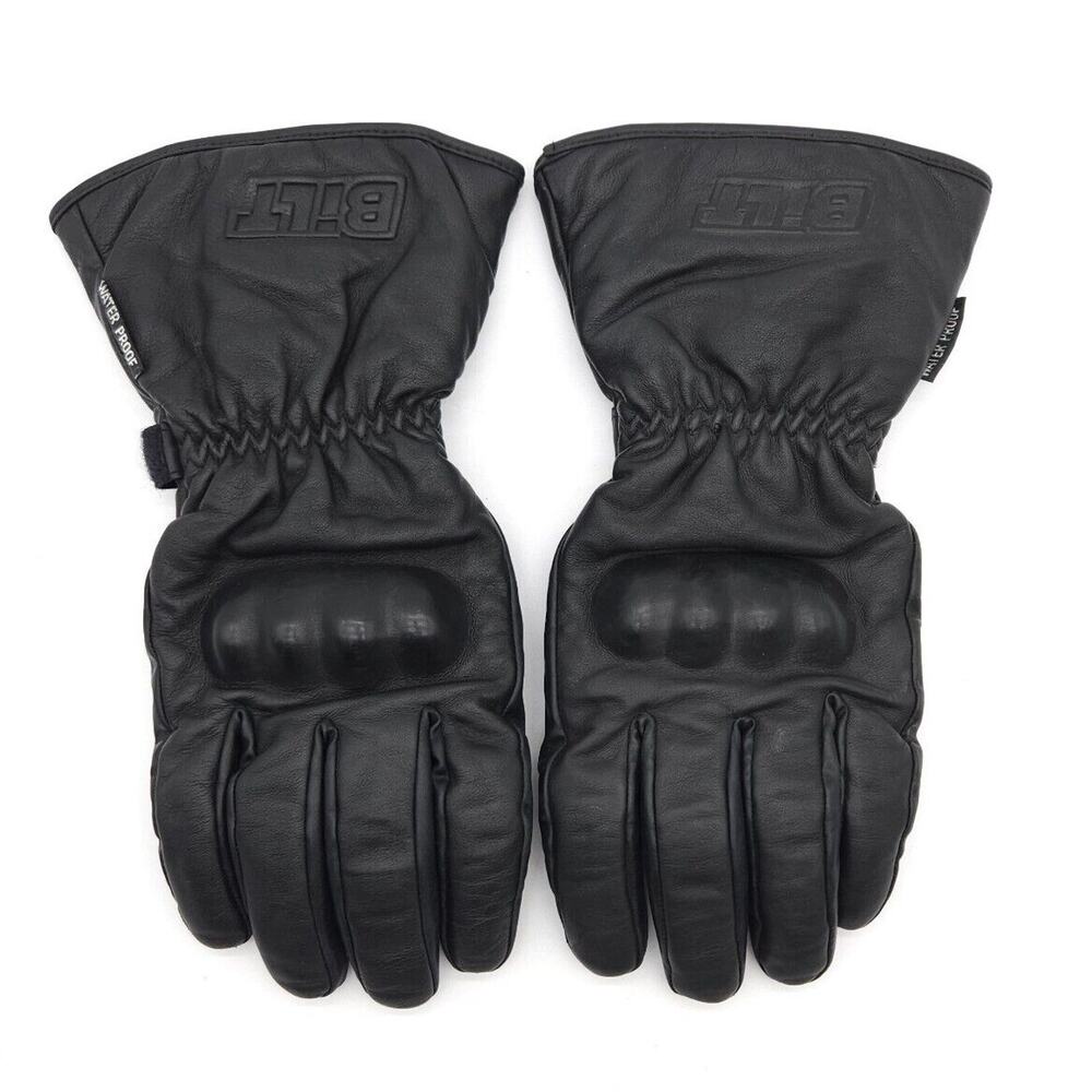 BILT (Mens 3XL) Leather Motorcycle Amoured Black Riding Gloves Waterproof Black‎